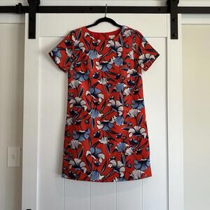 J. Crew Red Floral Dress